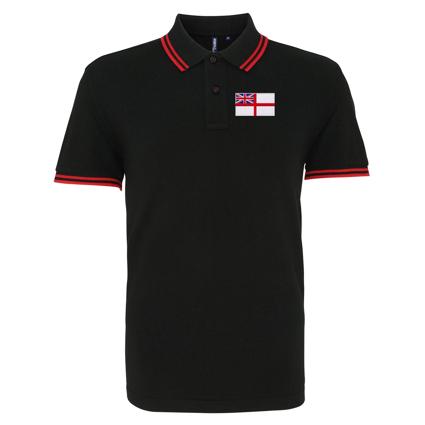 Royal Navy White Ensign Flag Tipped Polo Shirt