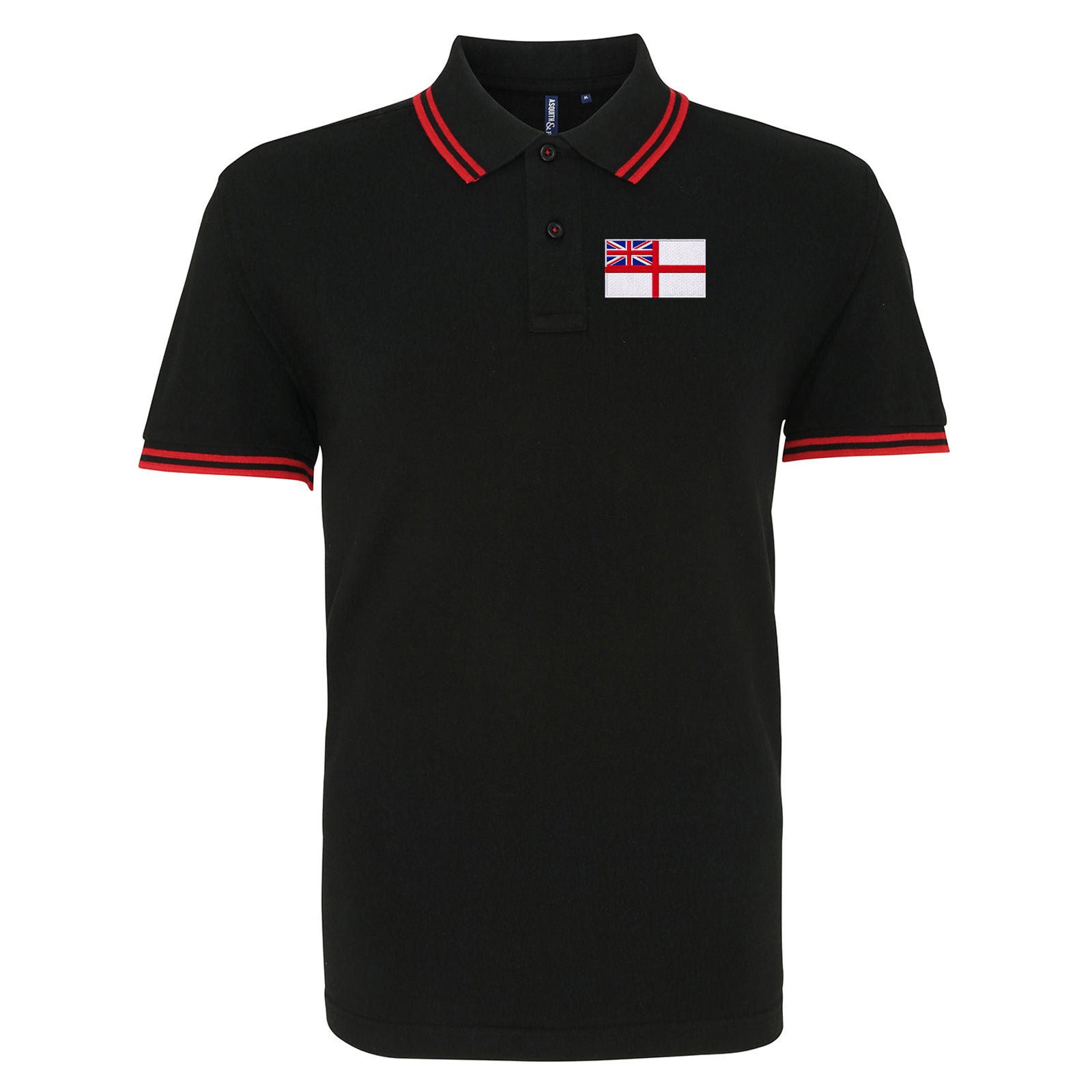 Royal Navy White Ensign Flag Tipped Polo Shirt