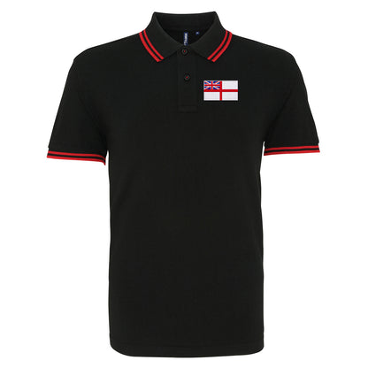 Royal Navy White Ensign Flag Tipped Polo Shirt