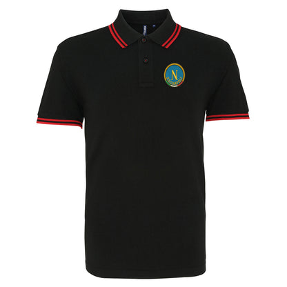 Retro Napoli 1970s Embroidered Tipped Polo Shirt