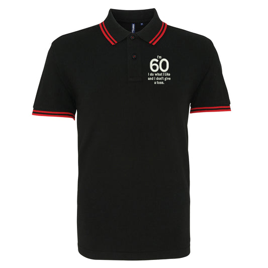 60th Birthday Tipped Polo Shirt