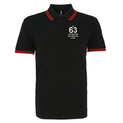 63rd Birthday Tipped Polo Shirt 