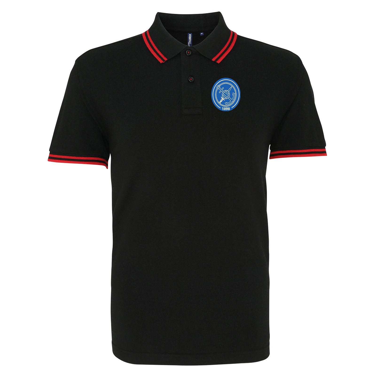 Retro Portsmouth Football Tipped Polo Shirt