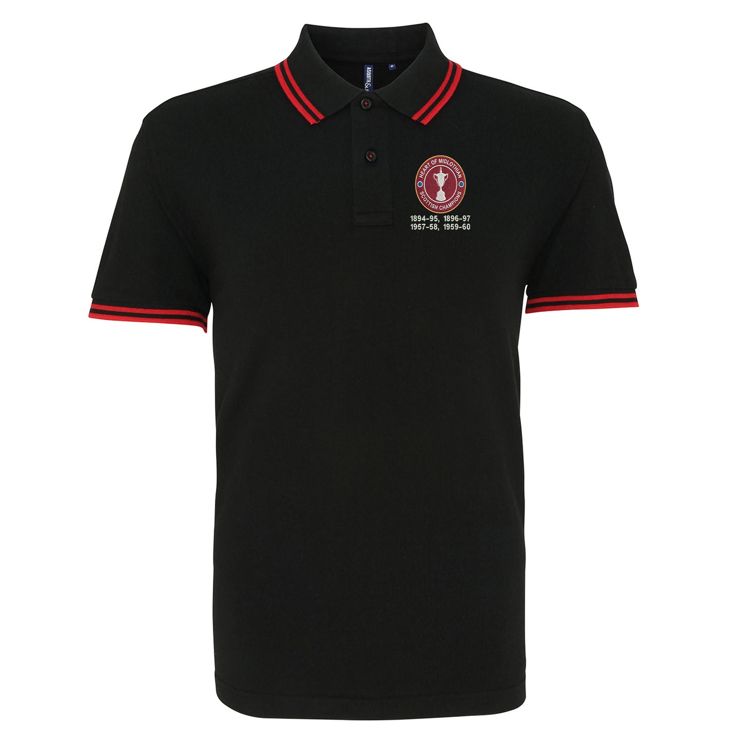 Hearts Scottish Champions Football Tipped Polo Shirt