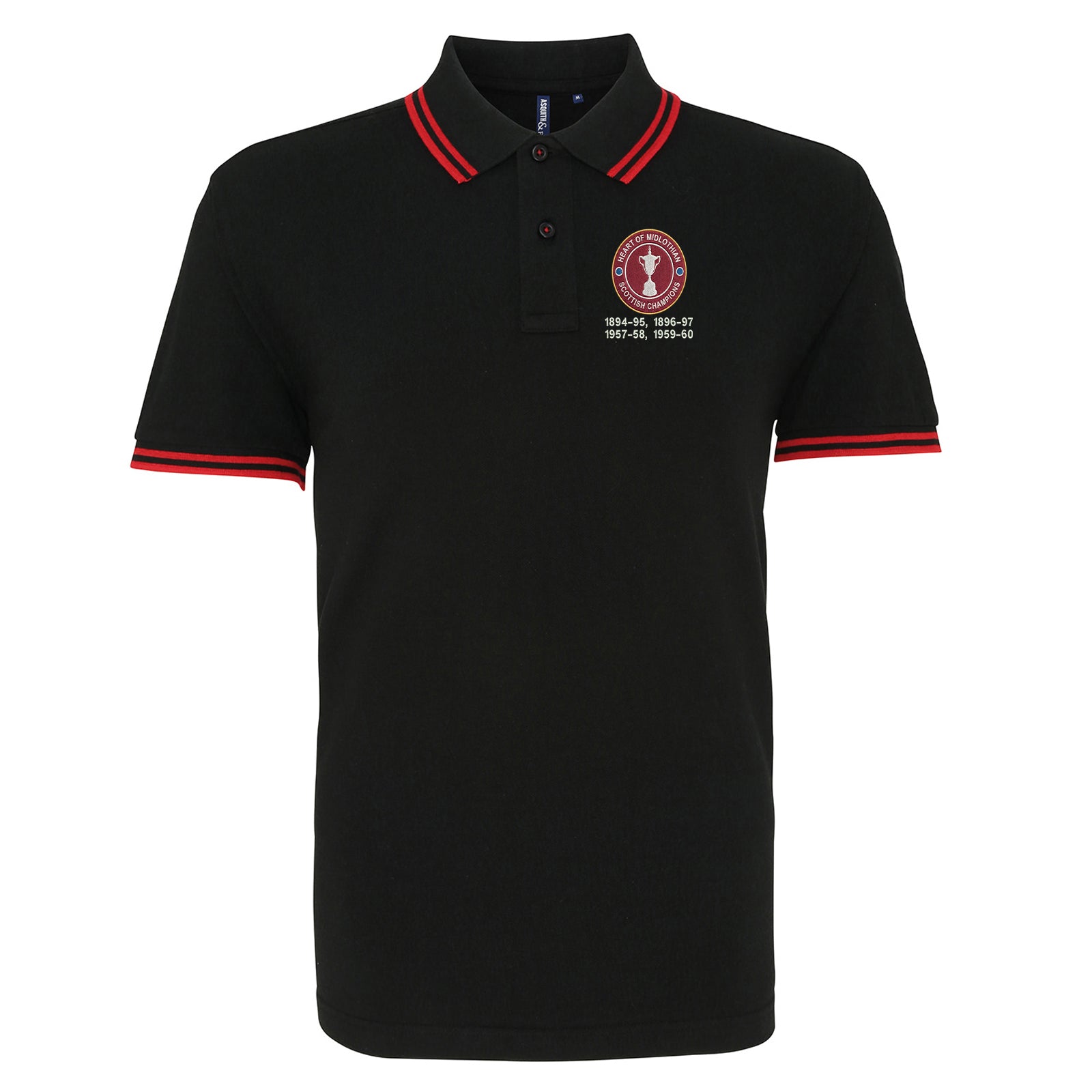 Hearts Scottish Champions Football Tipped Polo Shirt