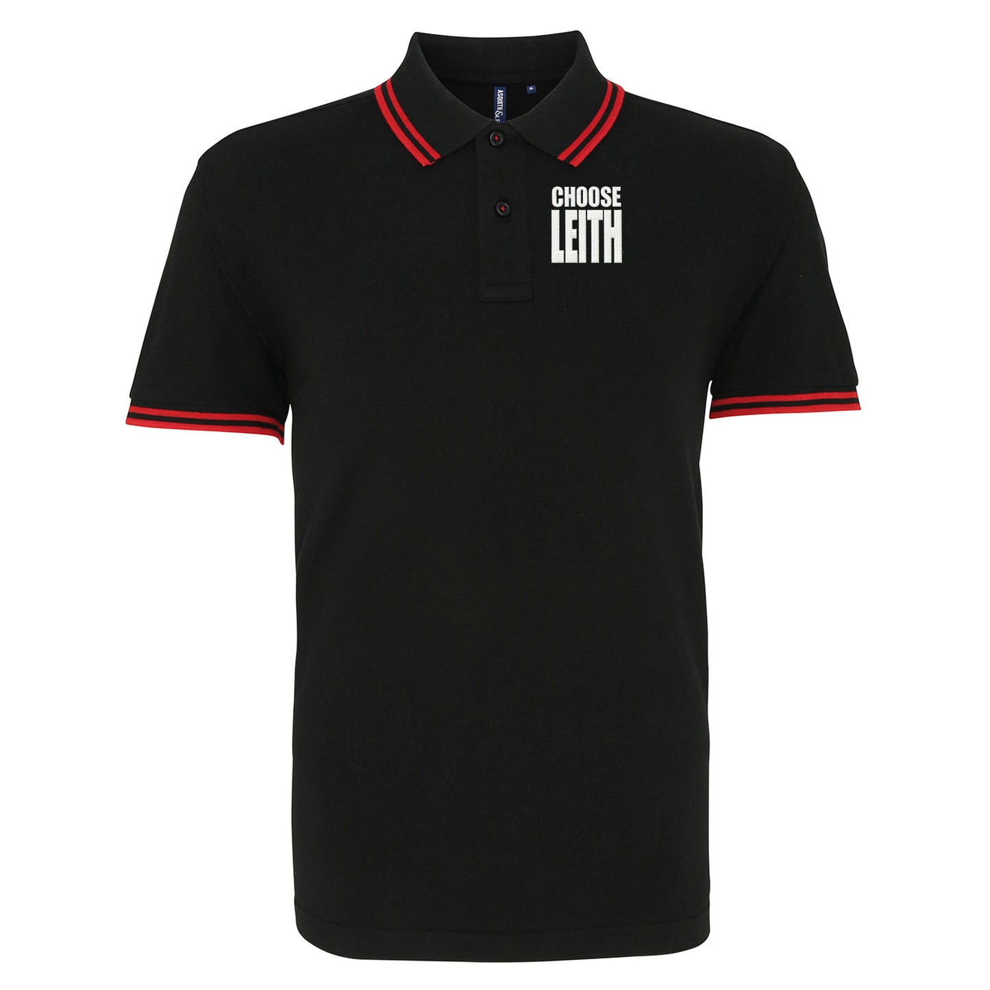 Hibs FC Choose Leith Football Tipped Polo Shirt