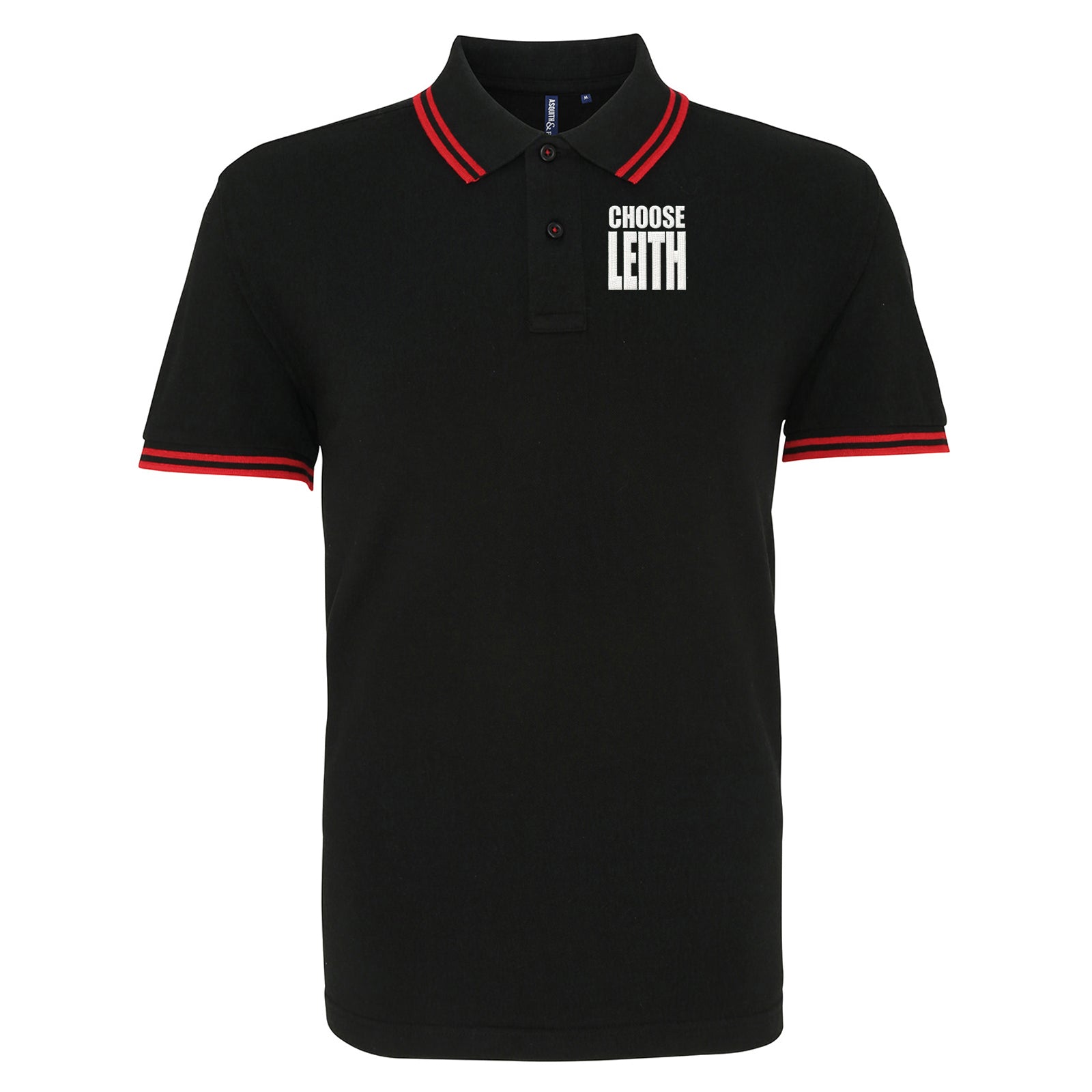 Hibs FC Choose Leith Football Tipped Polo Shirt