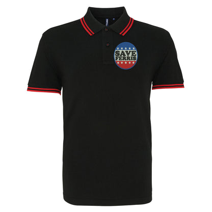 Save Ferris Punk Rock Tipped Polo Shirt