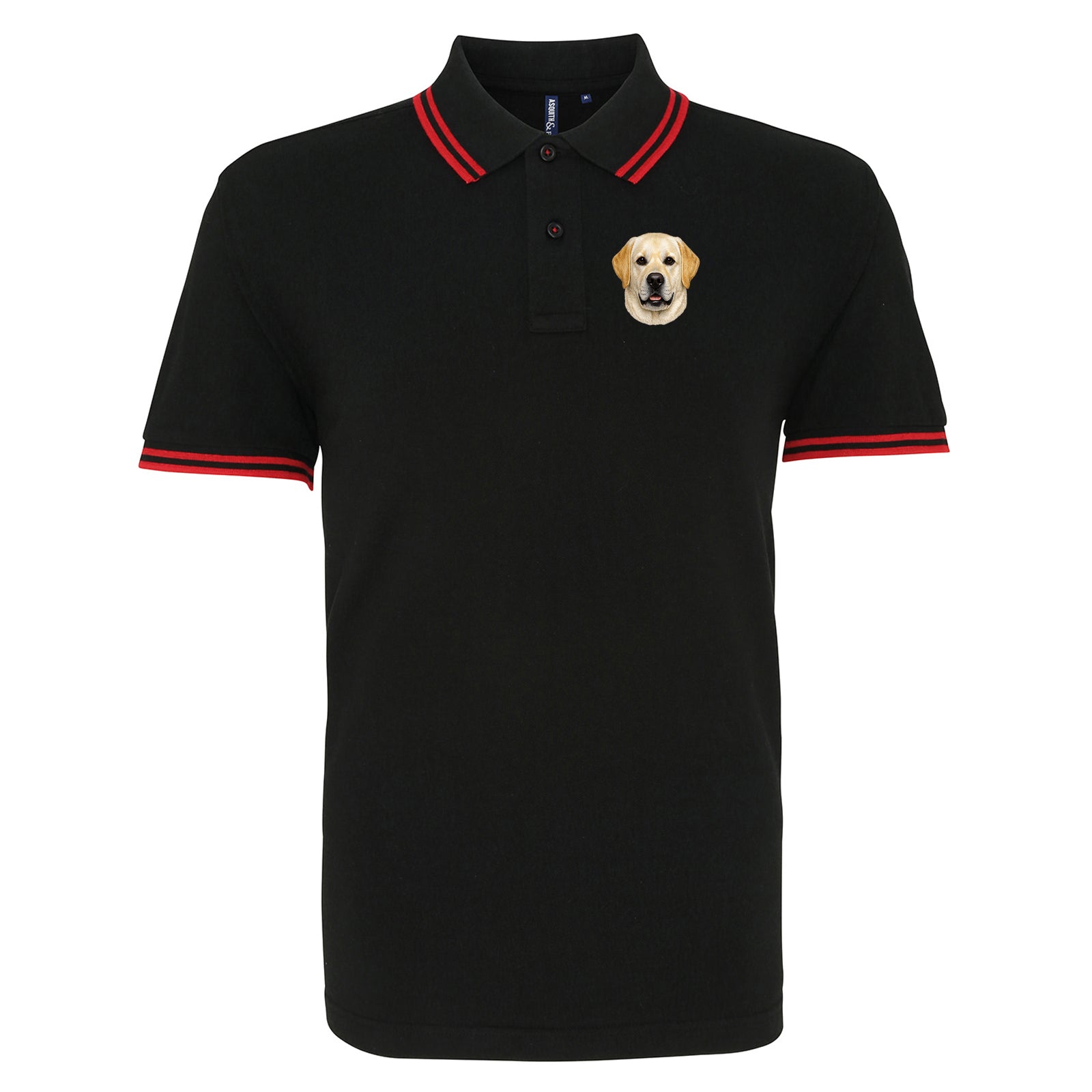 Yellow Labrador Dog Face Tipped Polo Shirt