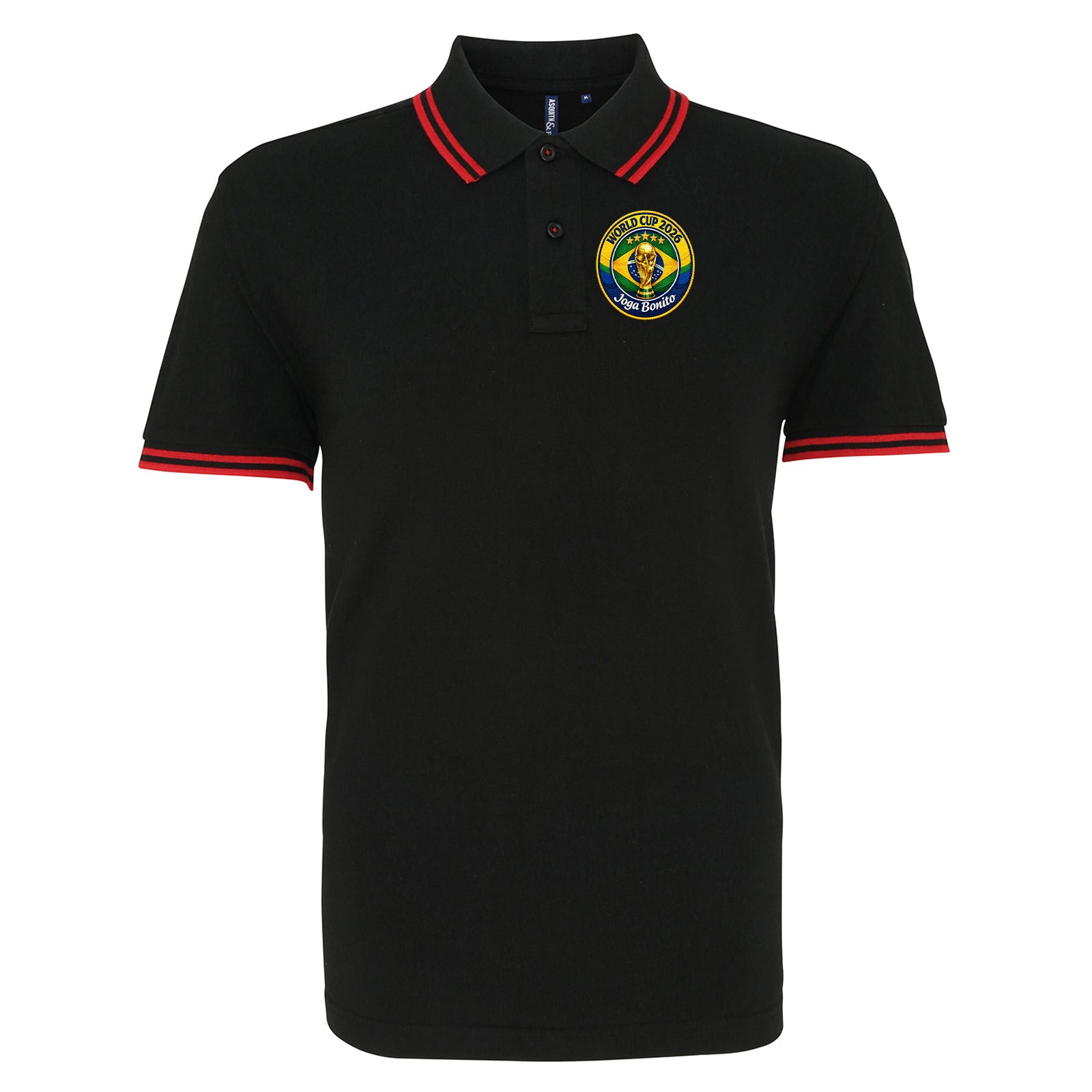 Brazil World Cup 2026 Football Tipped Polo Shirt