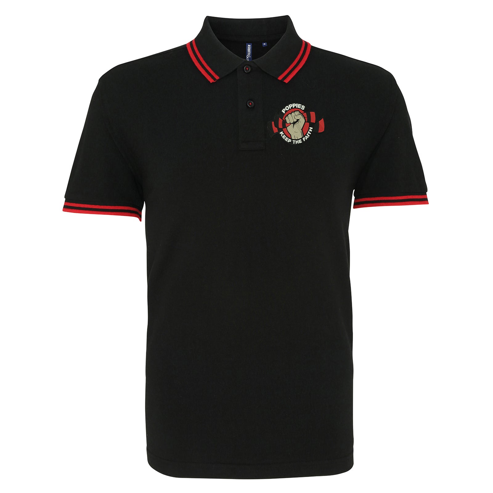 Keep The Faith Embroidered Tipped Polo Shirt