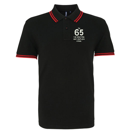 65th Birthday Tipped Polo Shirt 