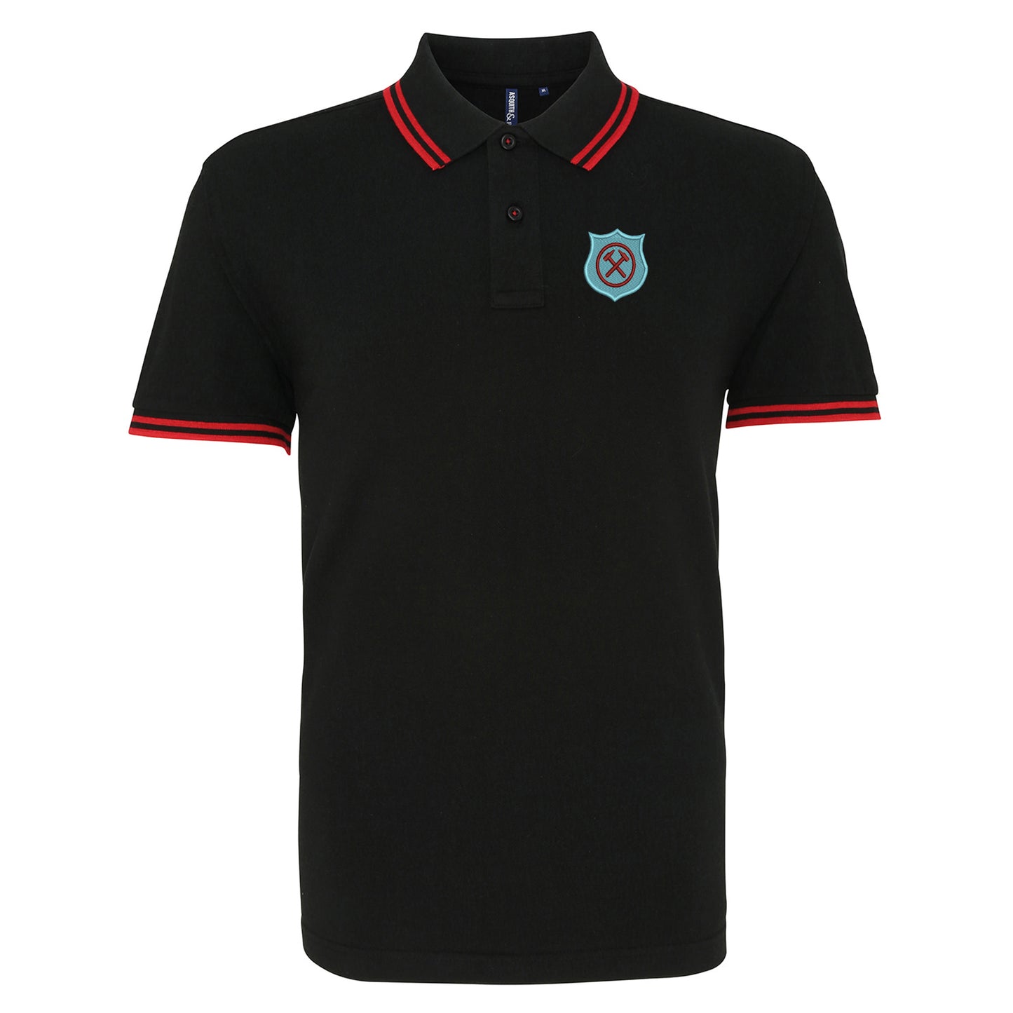 Retro West Ham 1923 Embroidered Tipped Polo Shirt