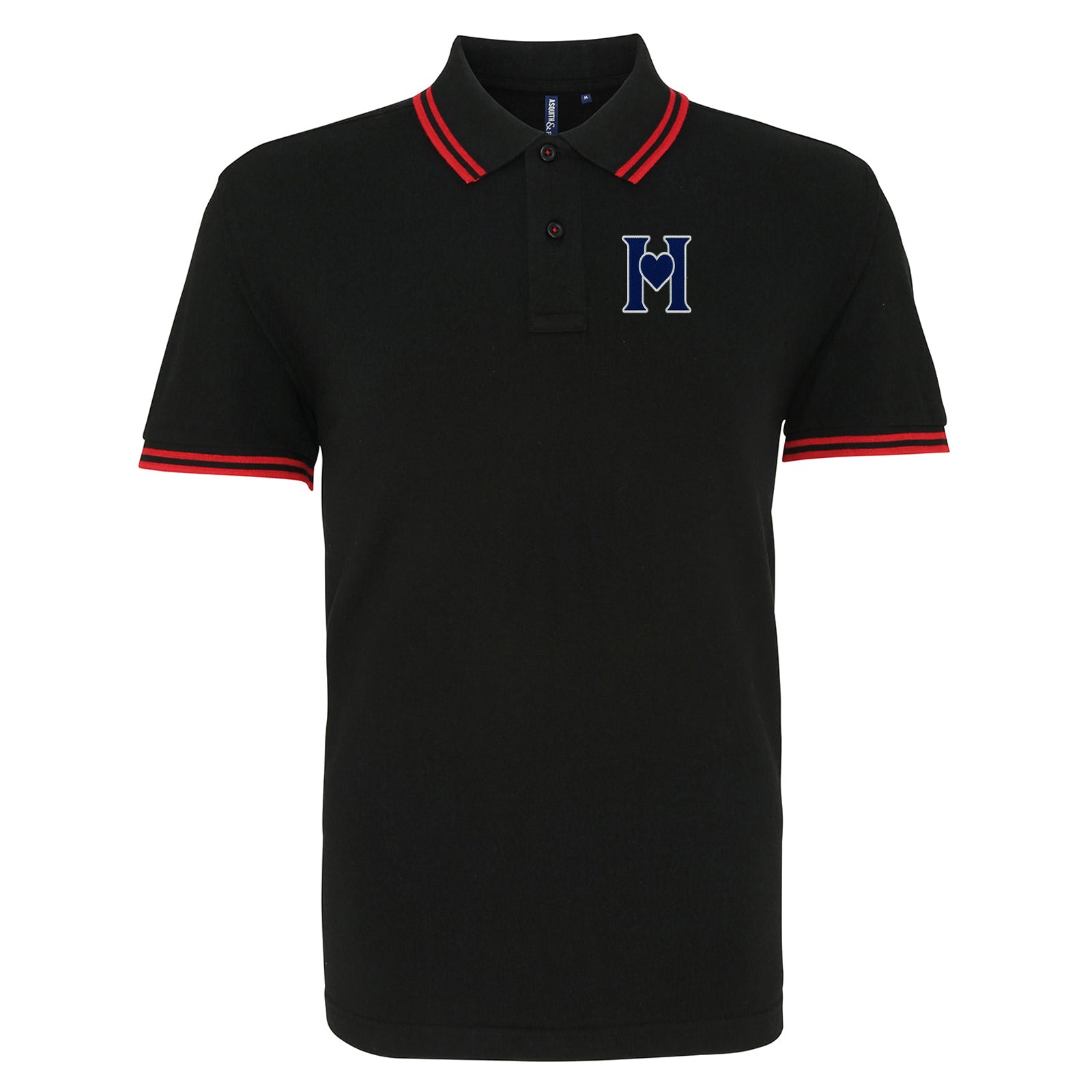 Retro Old School Hearts Football Tipped Polo Shirt