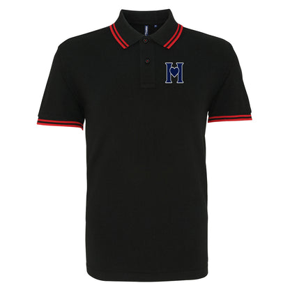 Retro Old School Hearts Football Tipped Polo Shirt