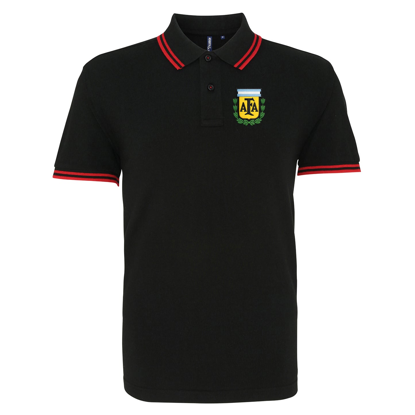 Old School Argentina Football Tipped Polo Shirt 