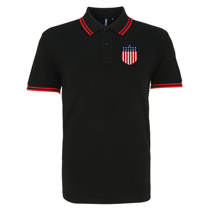 Retro USA 1913 Soccer Tipped Polo Shirt
