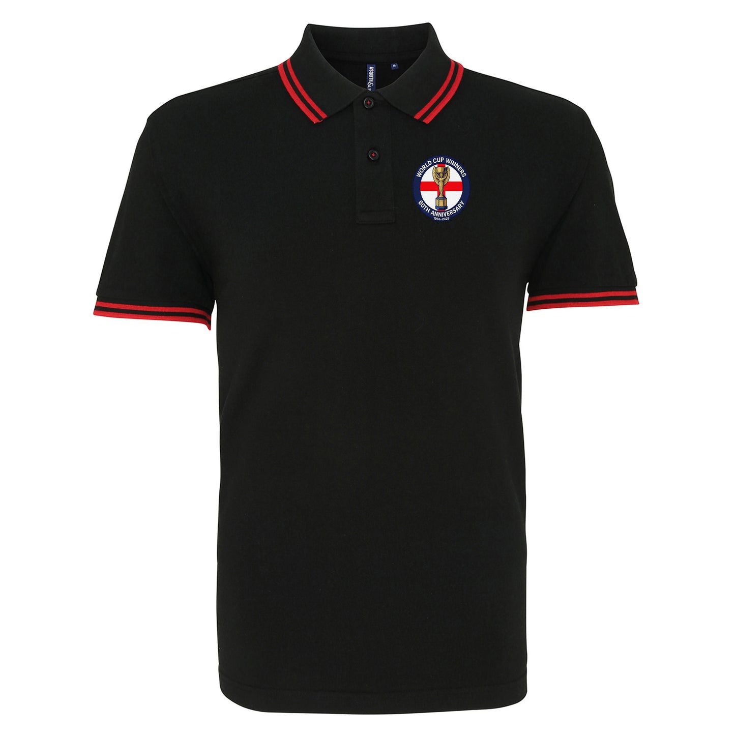 Retro England Football Tipped Polo Shirt