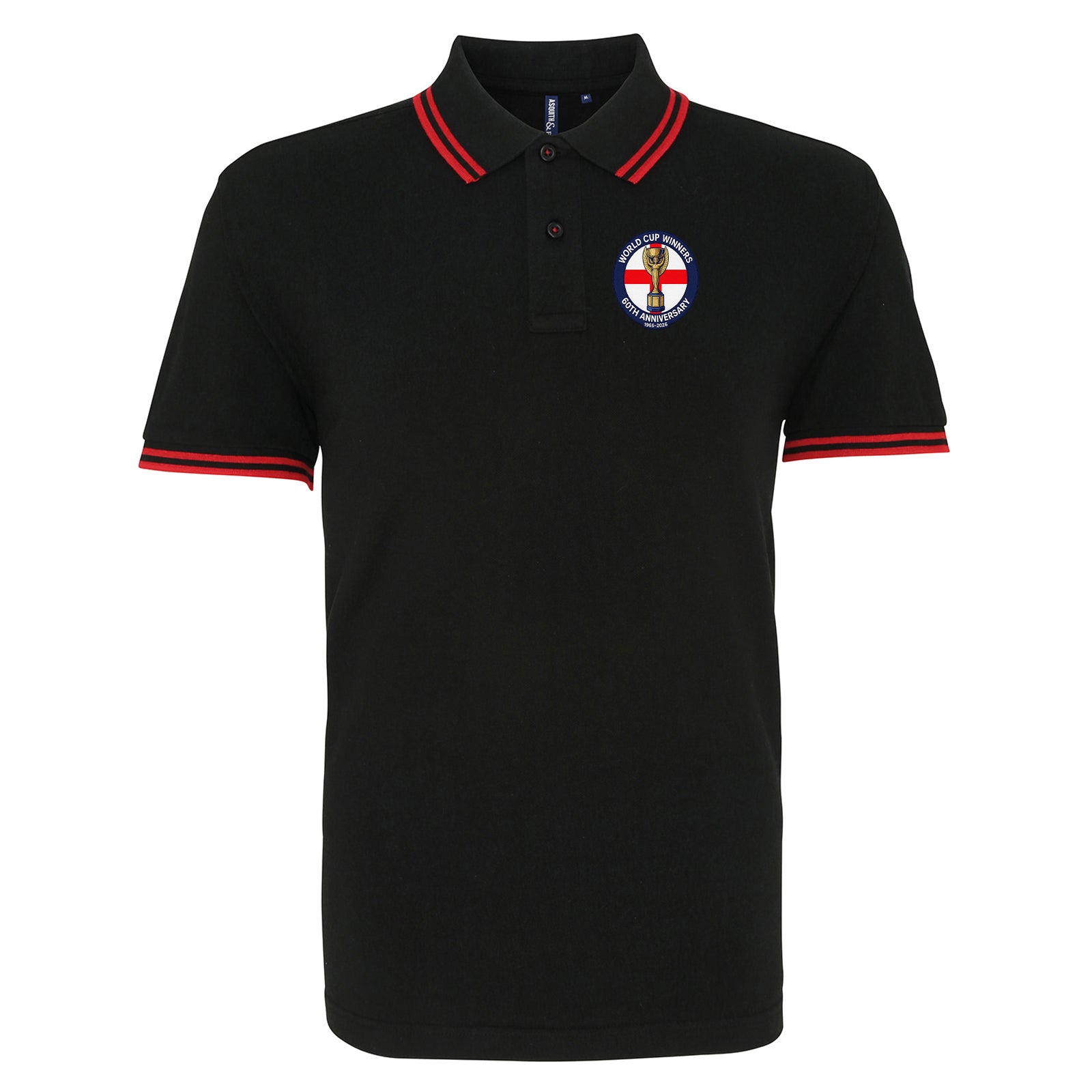 Retro England Football Tipped Polo Shirt
