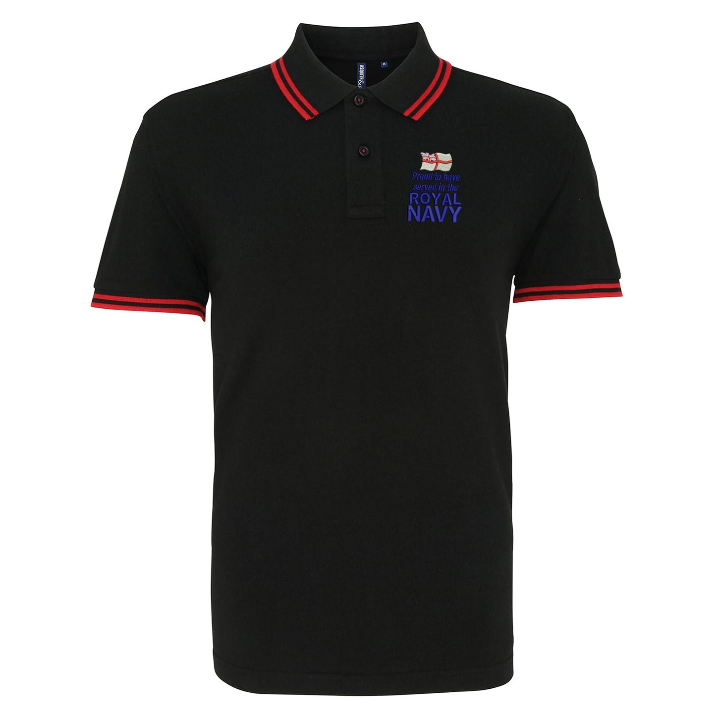 Proud to Have Served in The Royal Marines Embroidered Tipped Polo Shirt