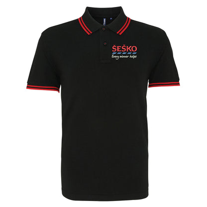 Benjamin Sesko Man Utd Tipped Polo Shirt 