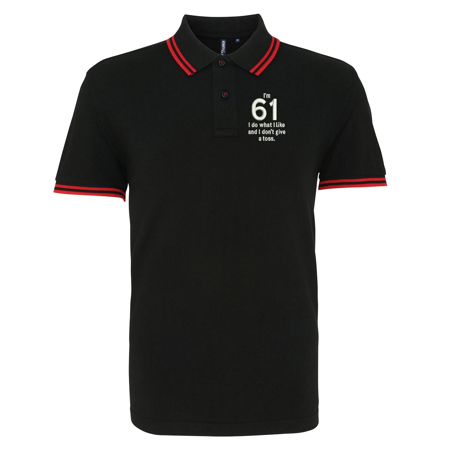 61st Birthday Tipped Polo Shirt