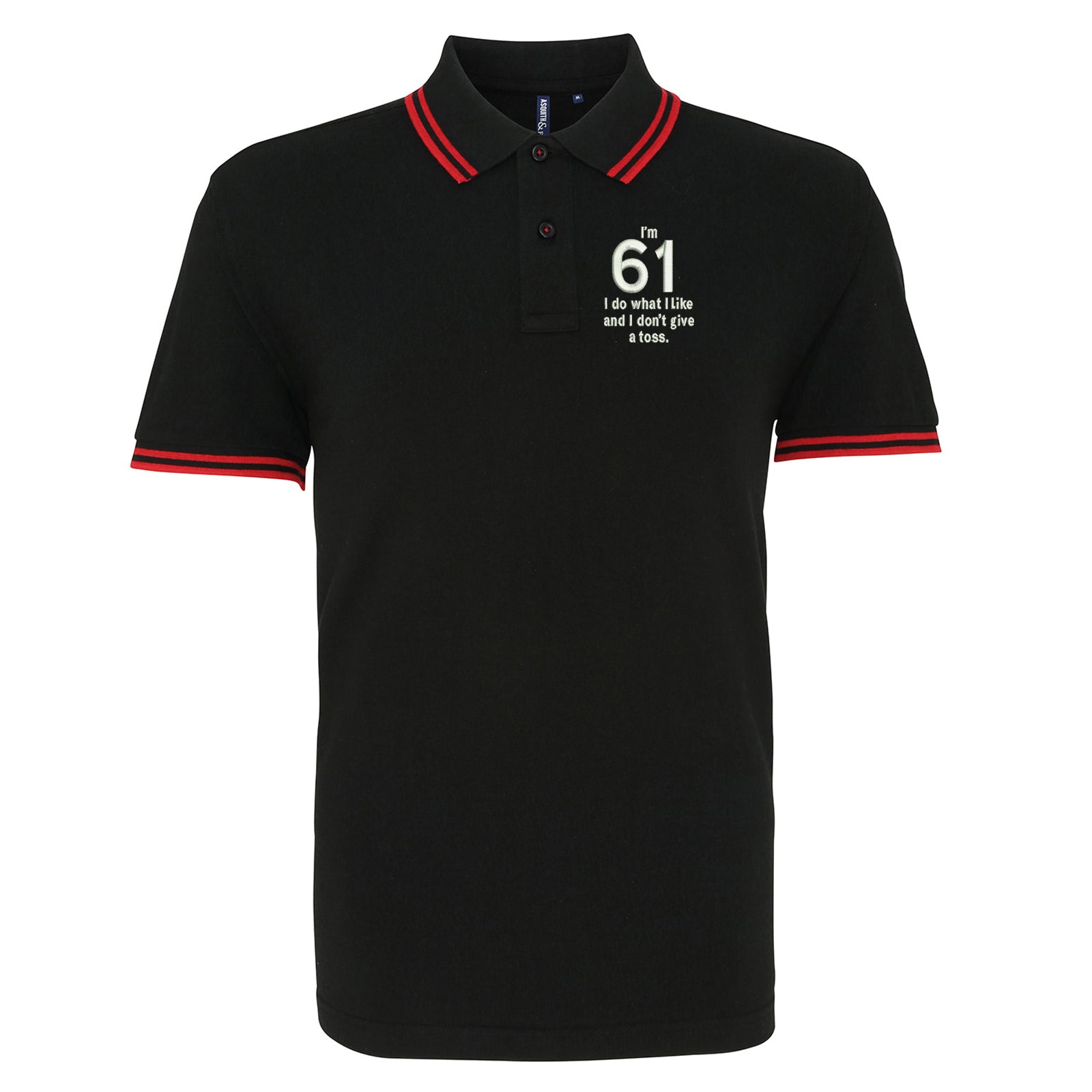 61st Birthday Tipped Polo Shirt