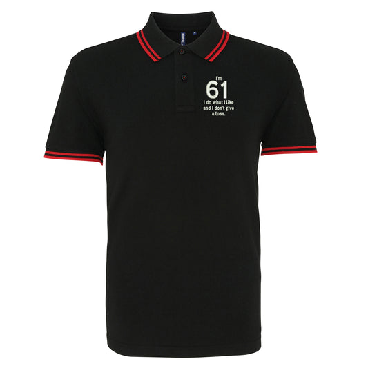 61st Birthday Tipped Polo Shirt