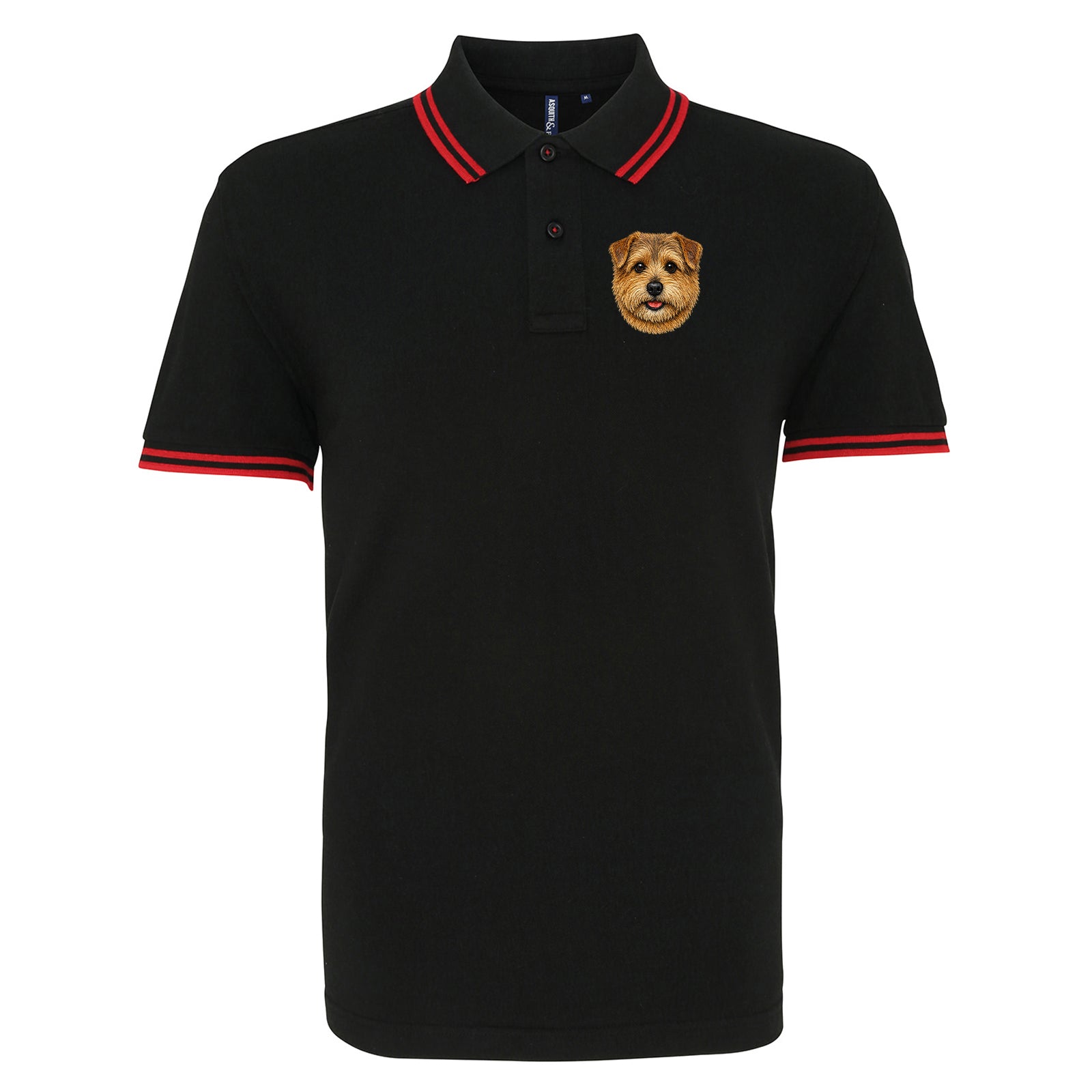 Norfolk Terrier Dog Face Tipped Polo Shirt 