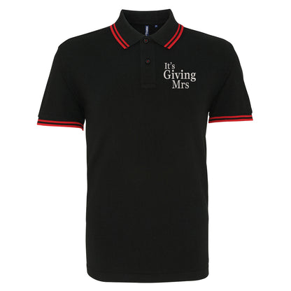 It's Giving Mrs Tipped Polo Shirt