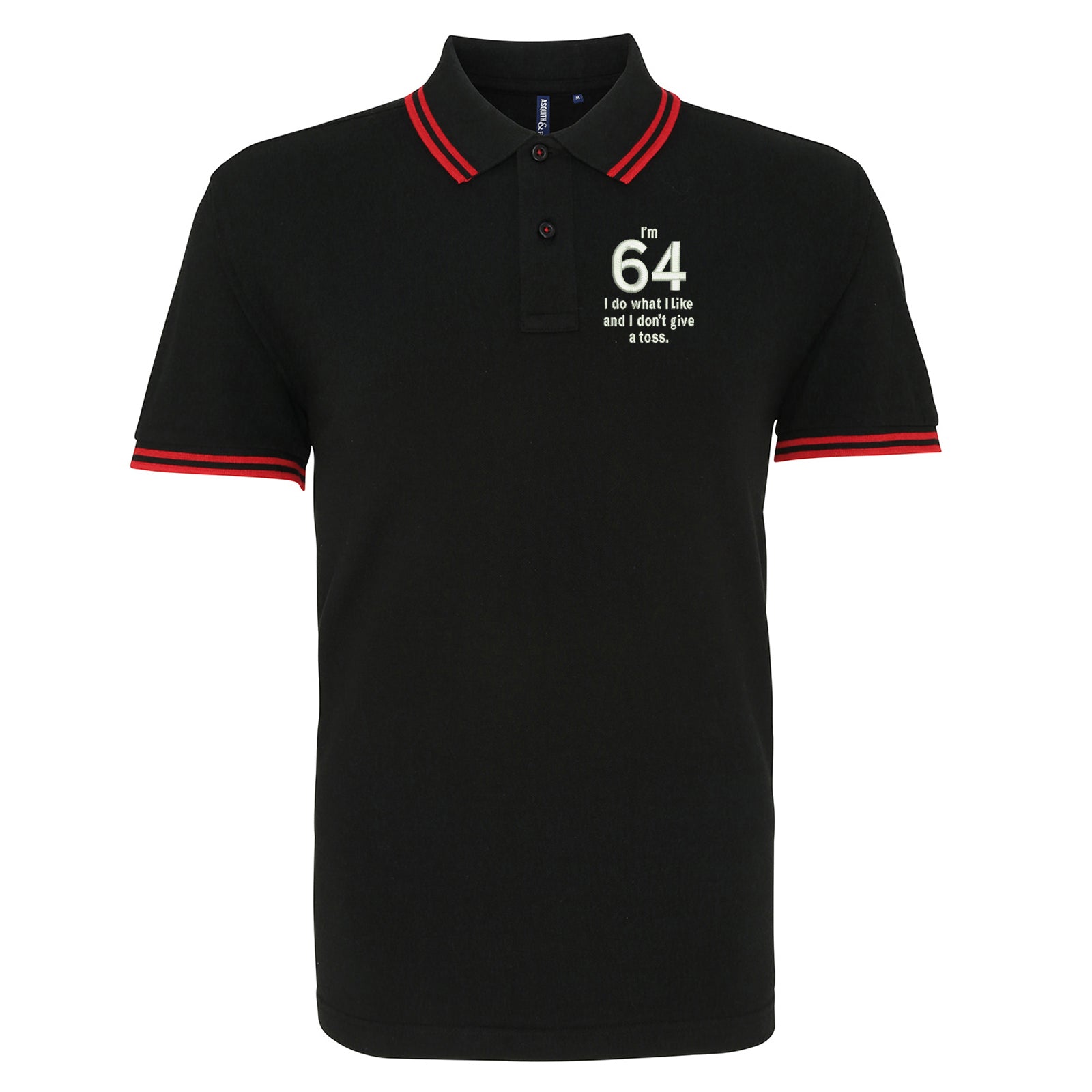 64th Birthday Tipped Polo Shirt 