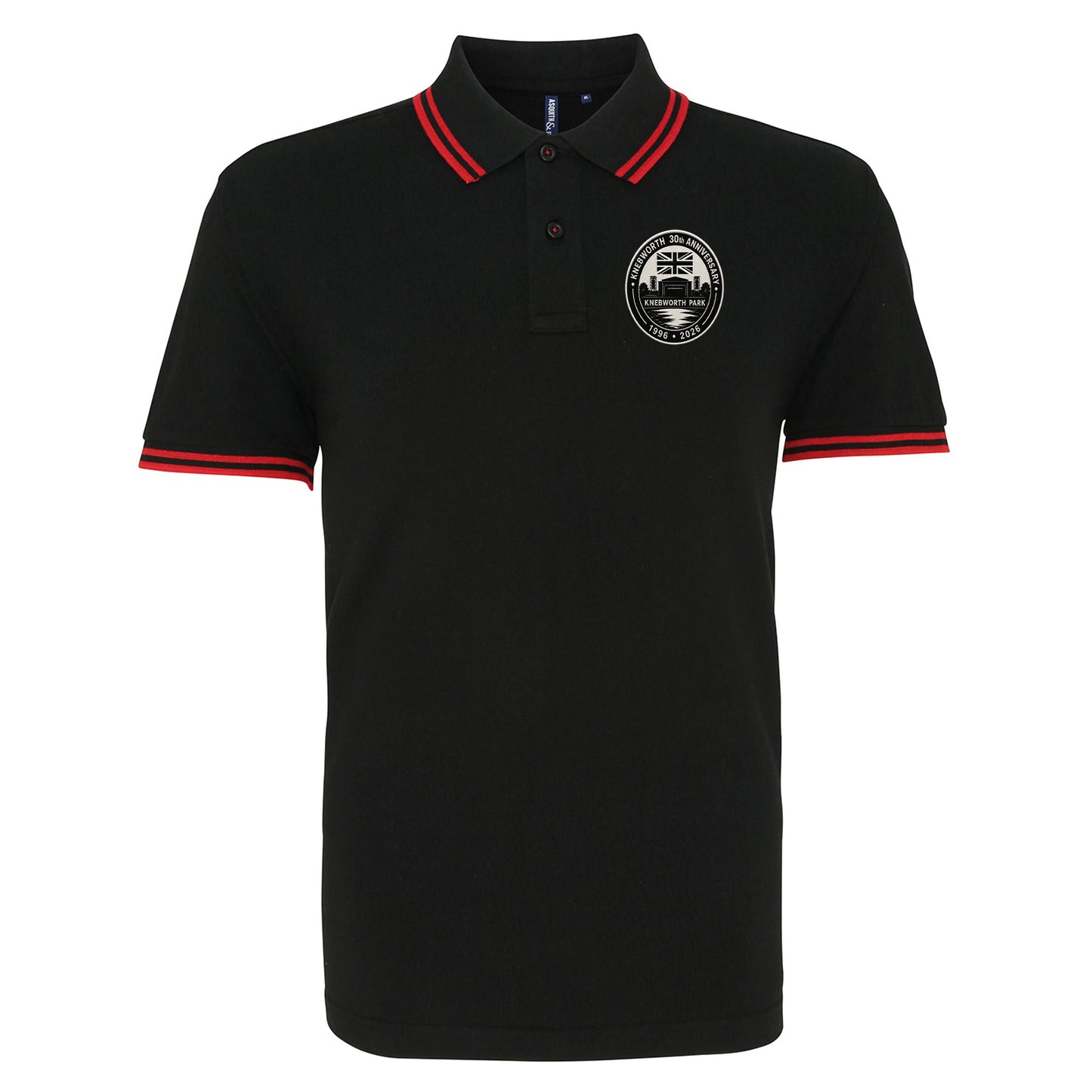 Knebworth 30th Anniversary 1996-2026 Embroidered Tipped Polo Shirt