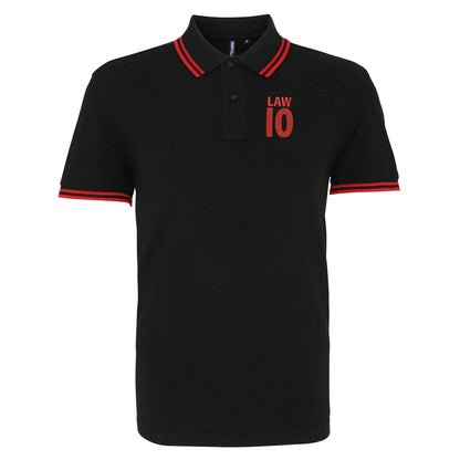 Law 10 Embroidered Tipped Polo Shirt
