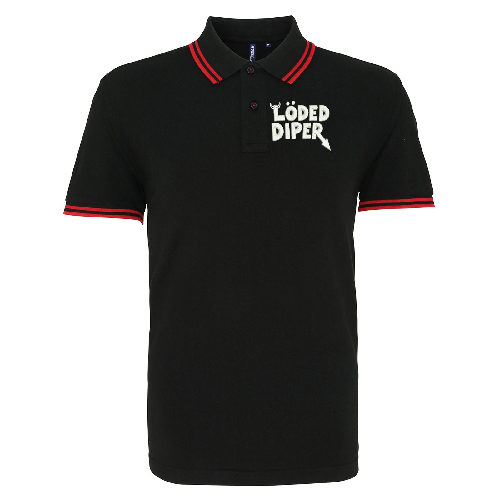 Loded Diper Rock Band Tipped Polo Shirt 