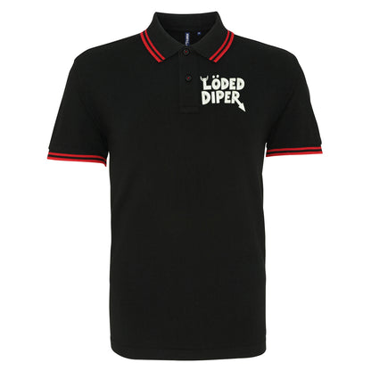 Loded Diper Rock Band Tipped Polo Shirt 