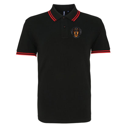 Dachshund Dog Face Tipped Polo Shirt