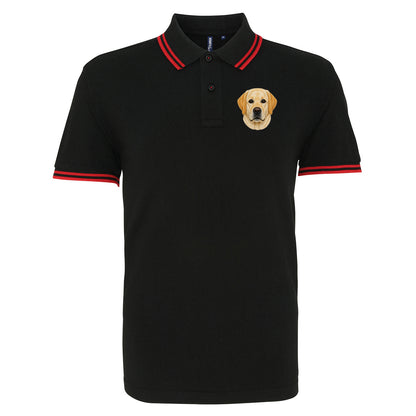 Labrador Dog Face Tipped Polo Shirt