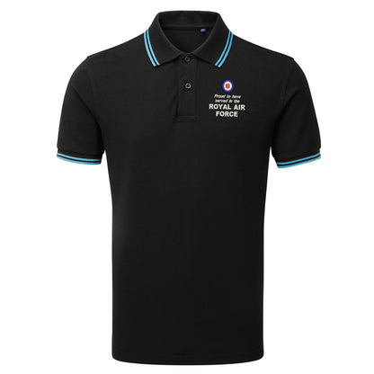 Proud to Have Served in The Royal Air Force Embroidered Tipped Polo Shirt