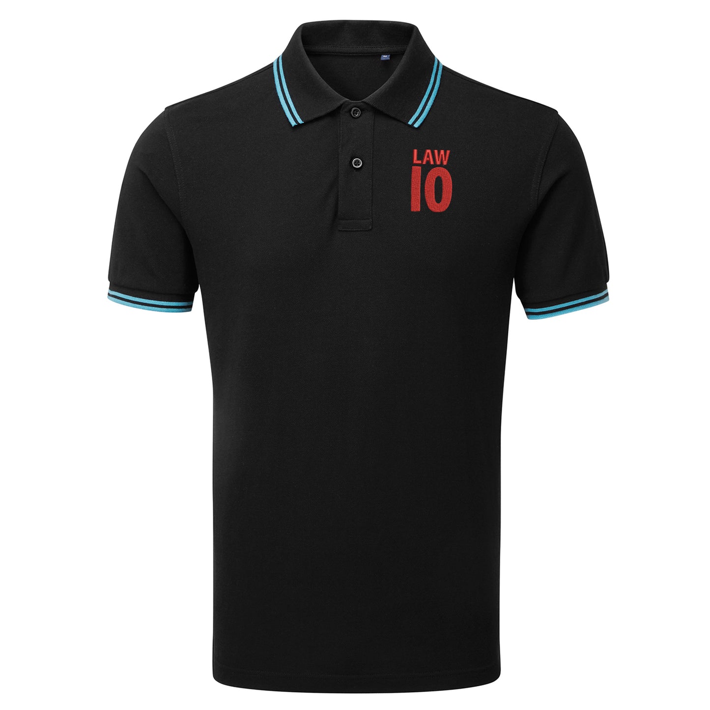 Law 10 Embroidered Tipped Polo Shirt