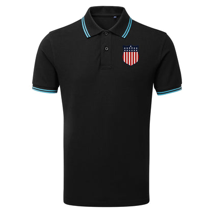 Retro USA 1913 Soccer Tipped Polo Shirt