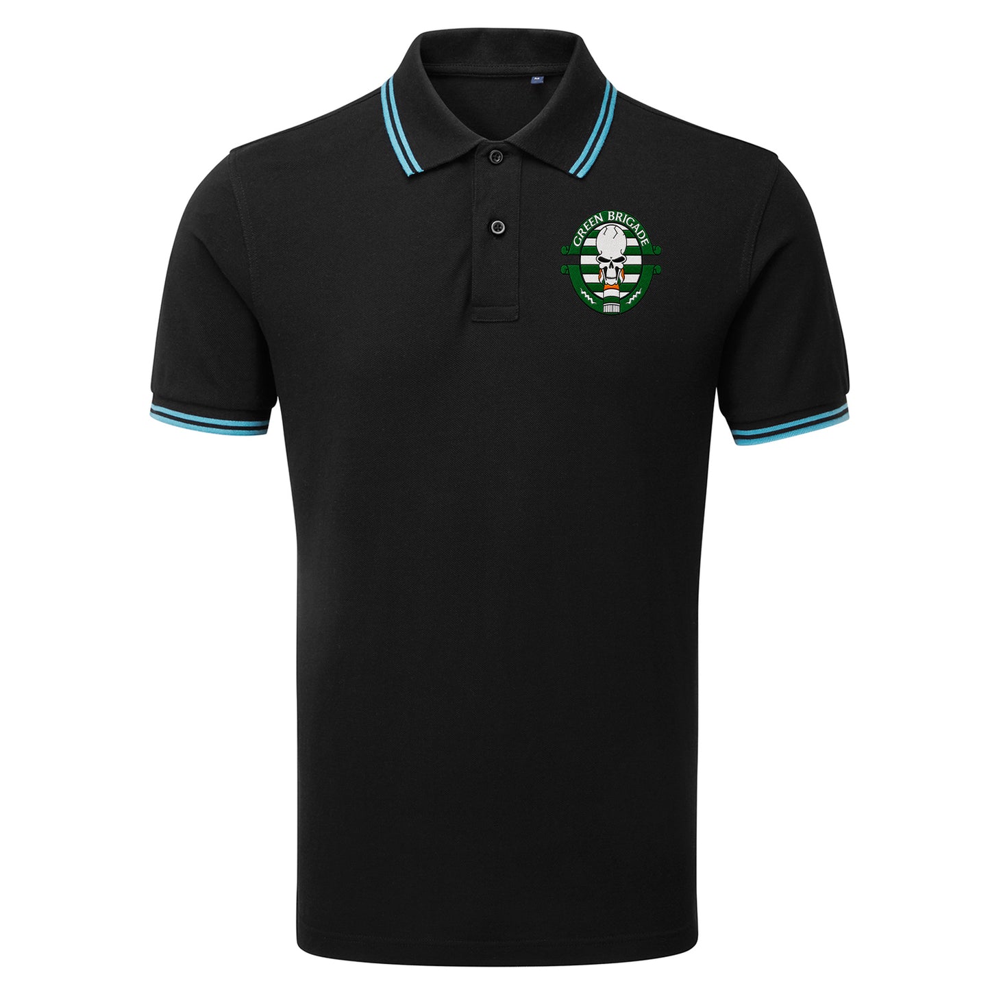 Green Brigade Celtic Football Tipped Polo Shirt 