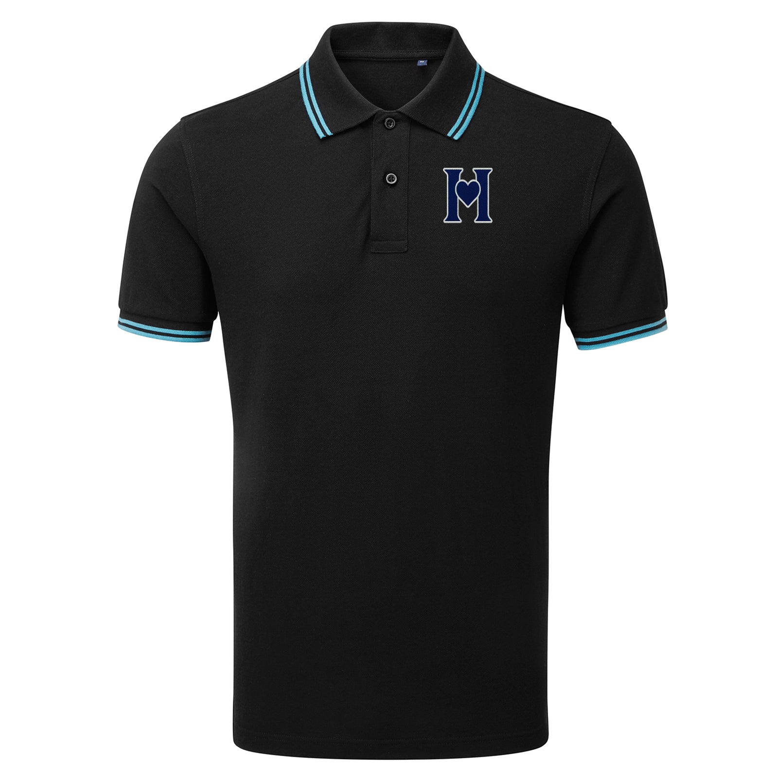 Retro Old School Hearts Football Tipped Polo Shirt