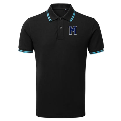 Retro Old School Hearts Football Tipped Polo Shirt