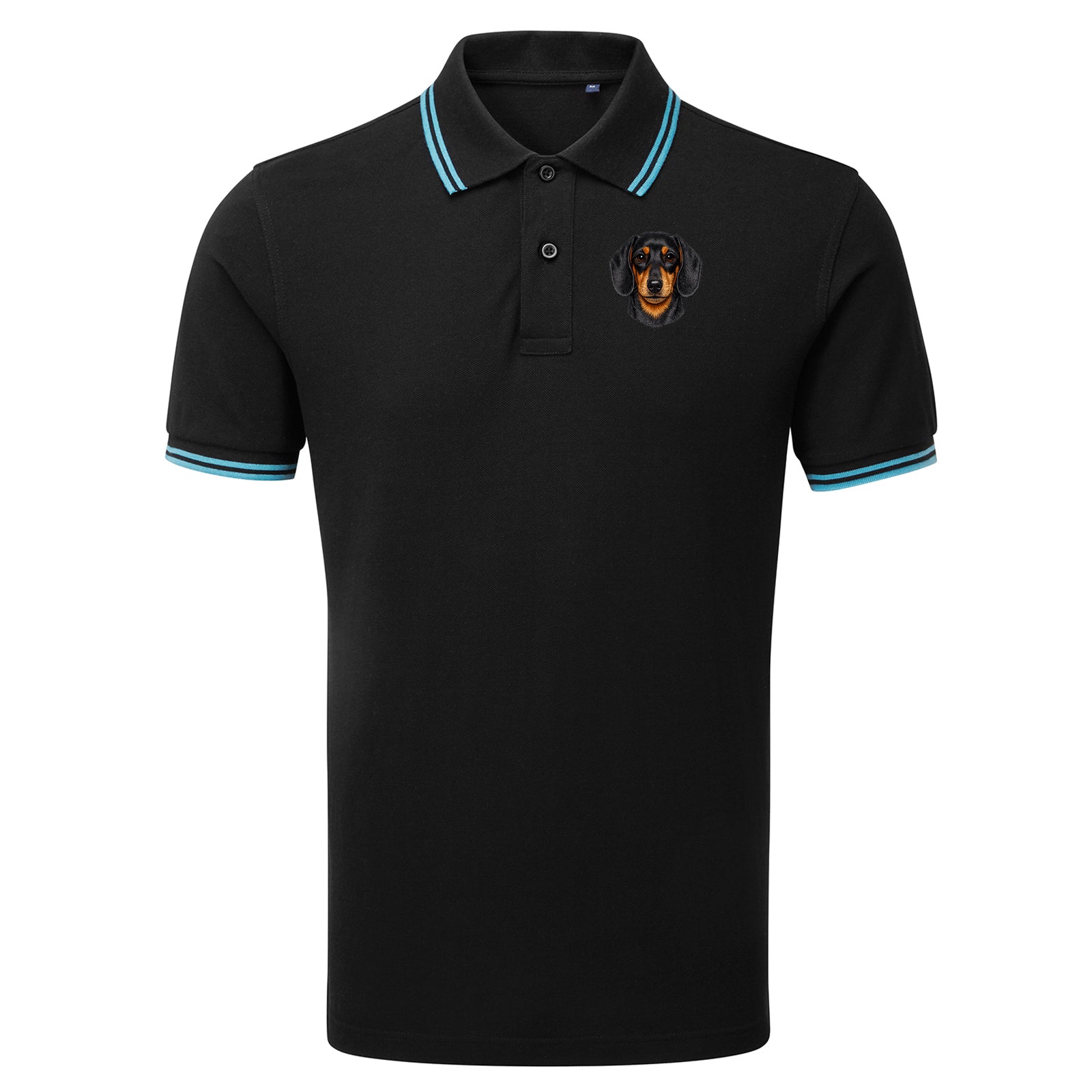 Dachshund Dog Face Tipped Polo Shirt