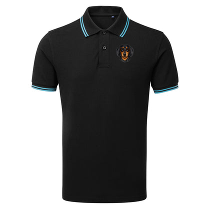 Dachshund Dog Face Tipped Polo Shirt