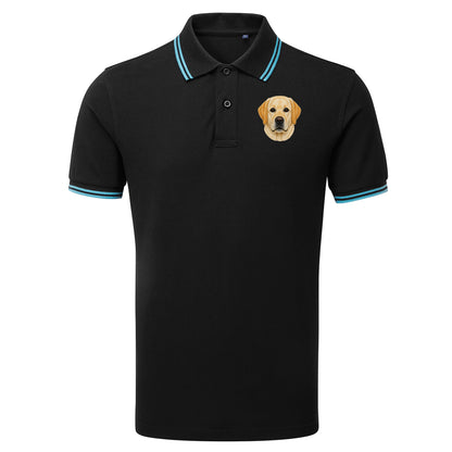Labrador Dog Face Tipped Polo Shirt