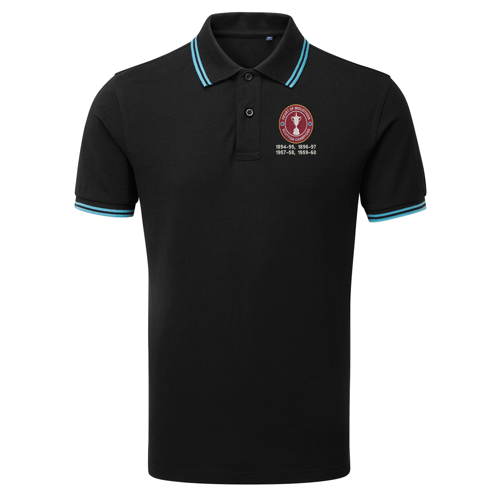 Hearts Scottish Champions Football Tipped Polo Shirt
