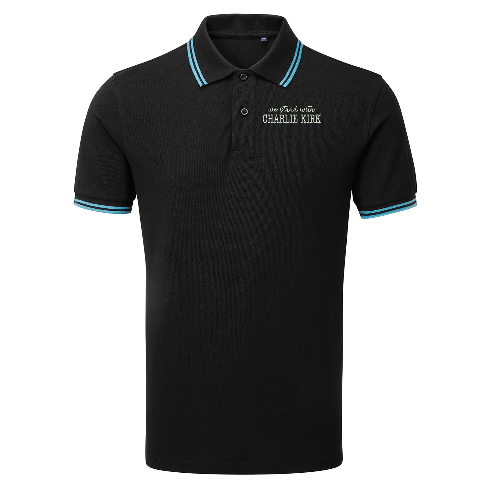 We Stand With Charlie Kirk Tipped Polo Shirt