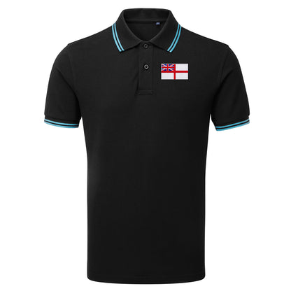 Royal Navy White Ensign Flag Tipped Polo Shirt