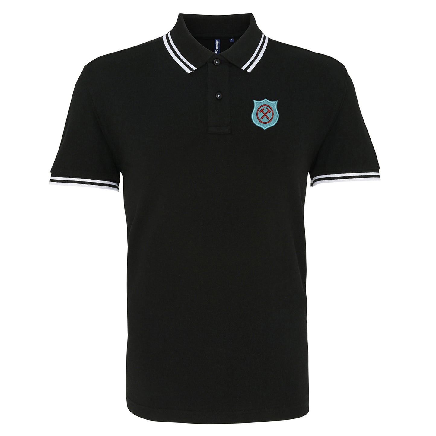 Retro West Ham 1923 Embroidered Tipped Polo Shirt